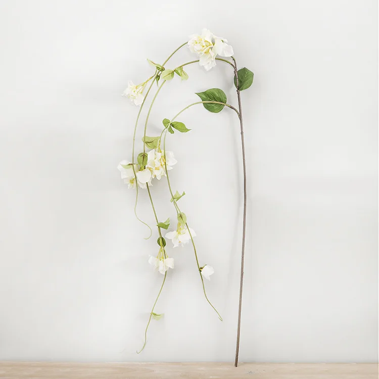 170 см бугенвиллеа Слива ротанга вертикальный искусственный шелк лоза для украшения дома DIY Свадебные стены искусственный цветок - Цвет: white