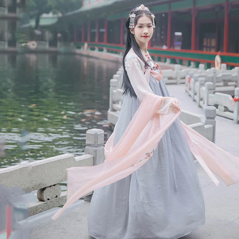 Старинный китайский стиль Hanfu 2 предмета традиционная этническая одежда ретро