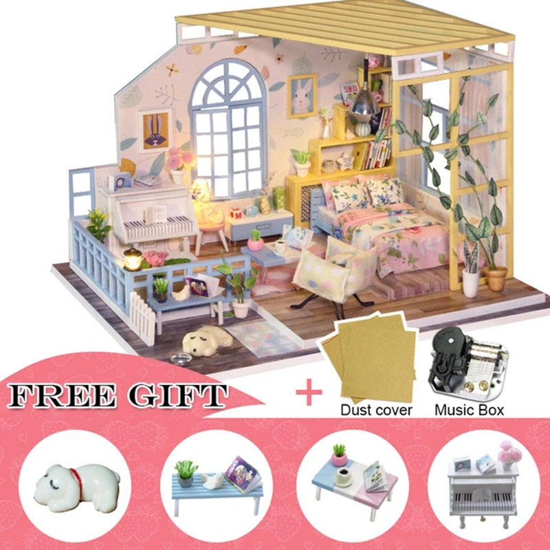 Каса де BONECA кукольный дом мебель миниатюрный кукольный домик DIY миниатюрный дом комната коробка театр игрушки Дети Каса кукольный домик M20C