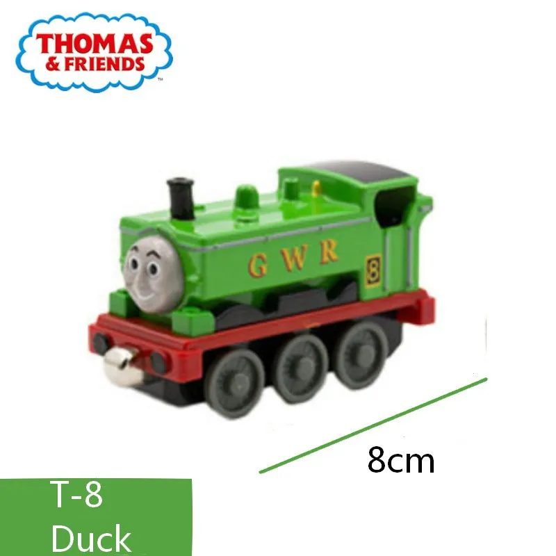 Оригинальная модель поезда Thomas and Friends 1:43 номер 8 зеленая утка Пластиковая