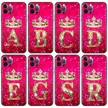 

Phone Cover For Apple iPhone 13 6.1 inches 11 Pro 12 Mini 7 8 6 6S Plus XS Max XR SE 2020 X XS 5 5S Case Pink Diamonds Letter