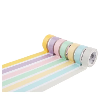 

Solid color washi tape basic diary decorative 5mm thin 15mm macaroon tent