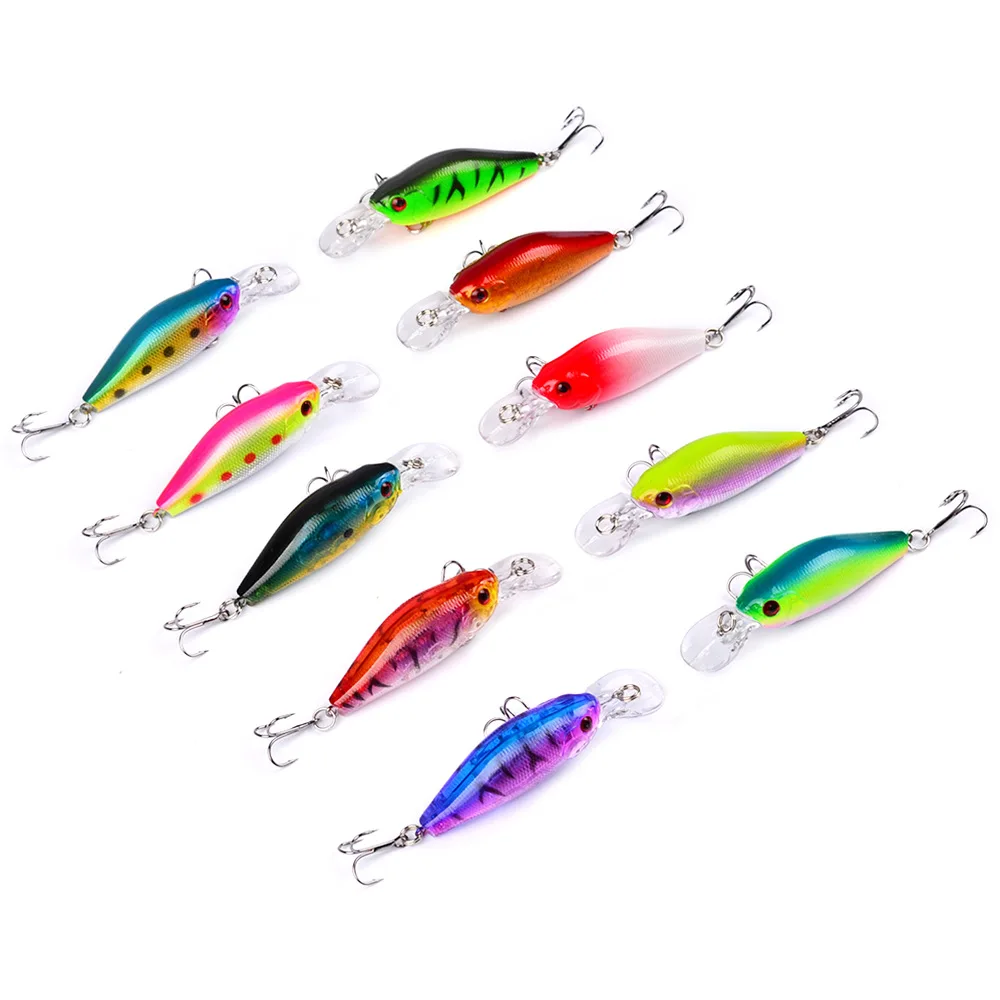 10pcs Hot Sale 7cm 8g Hard Minnow Fishing Lure Topwater Floating Wobblers  Crankbait Bass Artificial Baits Pike Carp Lures Peche - AliExpress