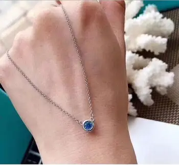 

YTF112 925 Silver Zircon Necklace Girl Round Zircon Necklace Birthday Party Festival Necklace Gift