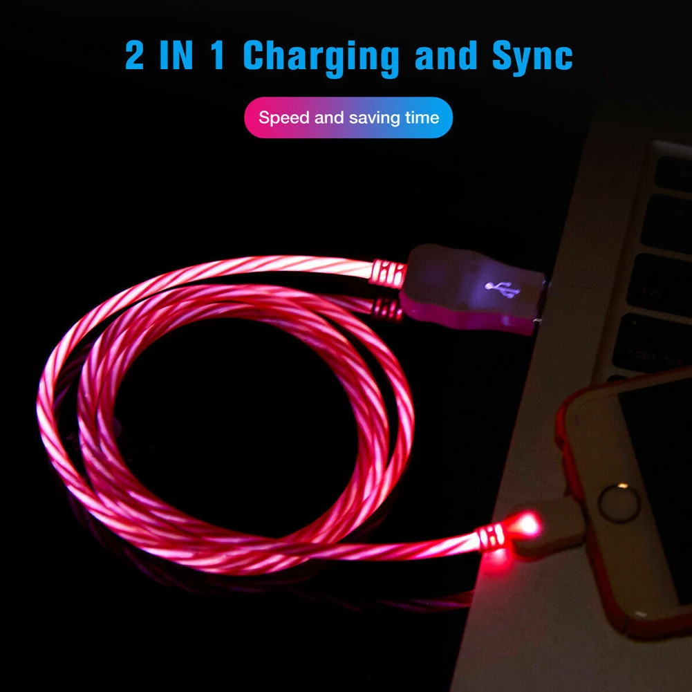 Стример кабель usb type C кабель светодиодный освещение быстрое устройство для зарядки кабель провод для huawei samsung S9 S10 Plus huawei