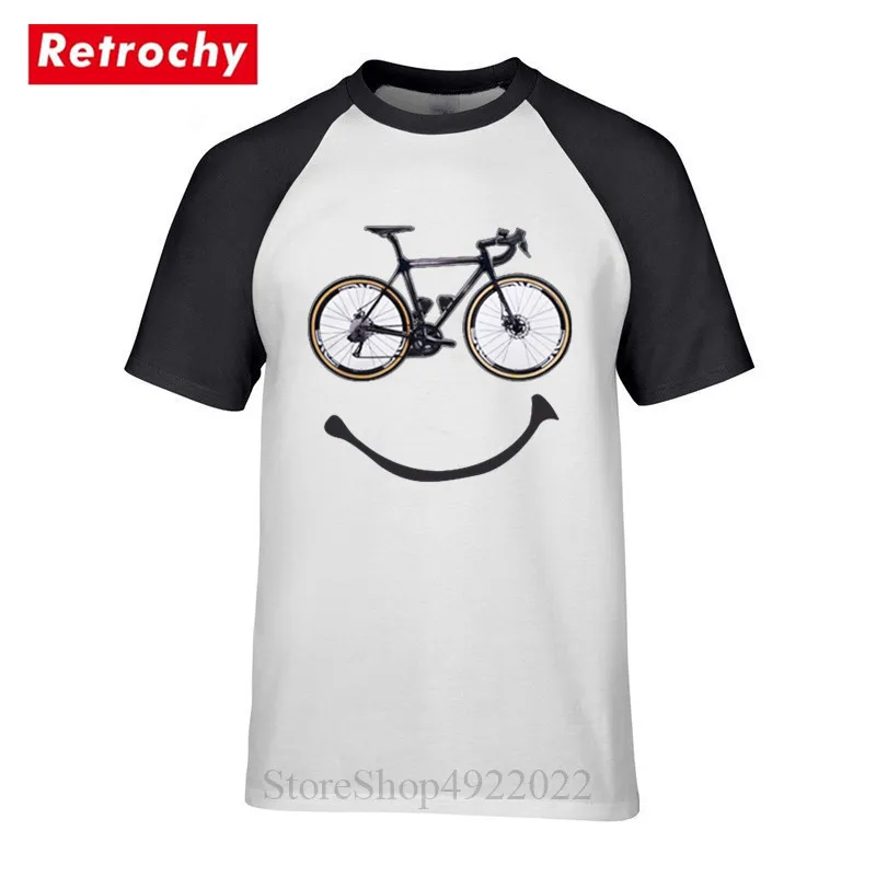 Parody Smile Bike Men T Shirt Bicycle Athletic Sports T-shirts Happy Race Clothing Cycling Riders Enthusiast Present Tshirt | Мужская