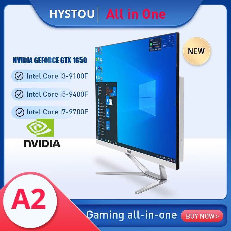 

HYSTOU All-in-One PC Core 27.2inch i3 9100F i5 9400F i7 9700F DDR4 NVIDIA GTX1650 4GB Computer Windows 10 Linux office computer