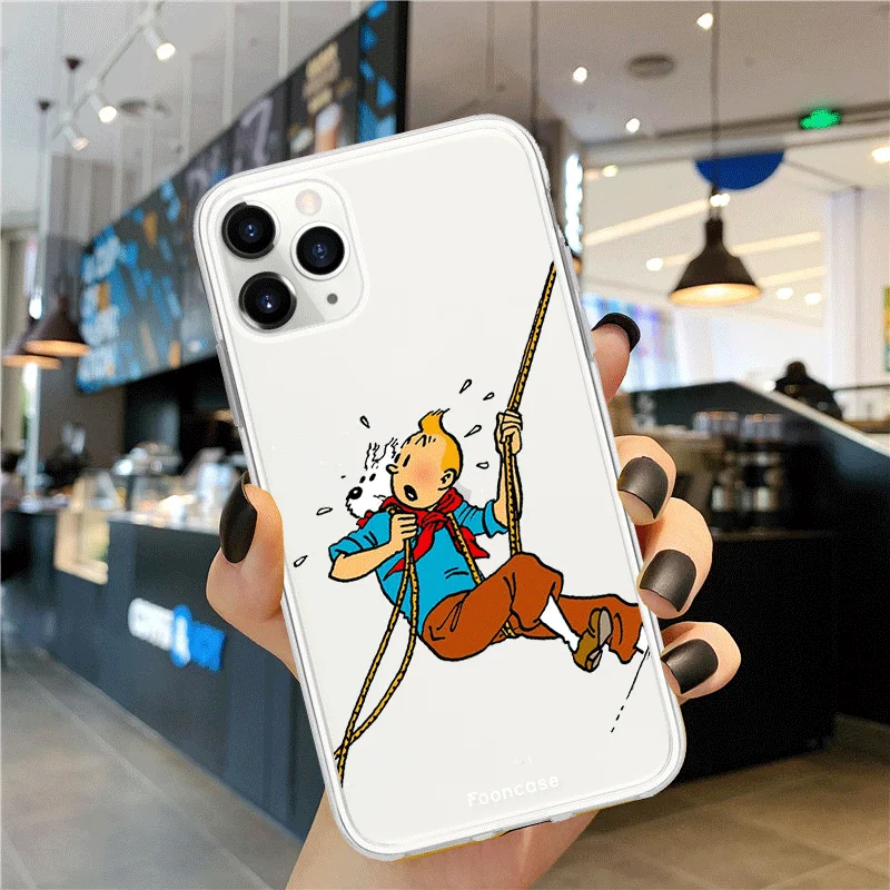 apple iphone 13 pro case The Adventures of Tintin Cute Hard Plastic Case for iPhone 12 11 13 Pro XS MAX XR 8 7  Plus X SE2020 12mini iphone 13 pro cases