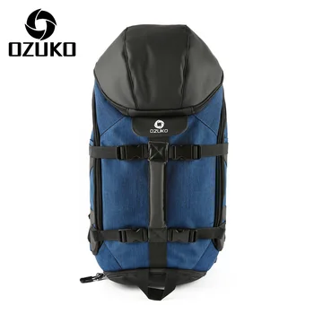 

OZUKO Men's Back Pack Large Capacity Mountaineering Rucksack Waterproof Male Backpack with Pull Rod USB Charging Bags Casual