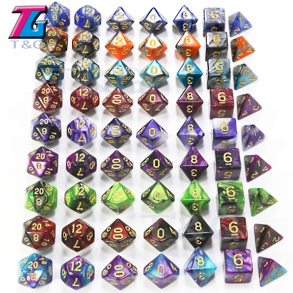 High Quality Mix Colors Gold Ink Dice with Bag Kids Plastic Cubes Special Birthday Gift DnD Boardgame|Настольные игры| |