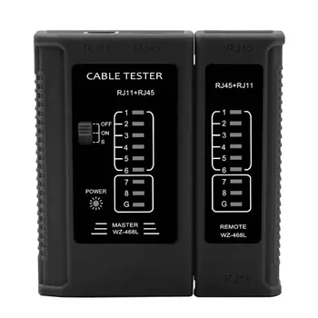 

Network Cable Tester Home Office Wide Use Wiring Problem Multifunctional Repair Tool LED Indication Ethernet Lan Micro Interface
