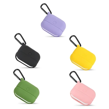 

Fashion Silicone Headphone Set Anti-Fall Belt Hook Case Thin Case with Hanging Buckle Earphone Headset Box for Apple Pro
