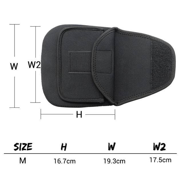 JK Fishing Reel Bag Lure Fishing Reel Protective Cover Double Thick Cloth Fishing Gear Outdoor Supplies Spinning Reel Bags M (3000-5000 Reel)