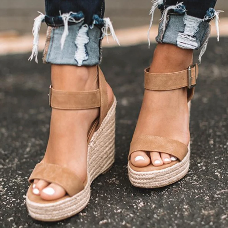 ADIBOSY Women Wedge Sandals Fashion High Heel Plus Size Shoes Casual Summer Woman Heels 2020 | Обувь