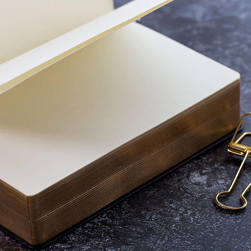 Caderno em Branco Super Thicken Aro Dourado Diário Bíblico Vintage Planejador Agenda Notepad Papelaria Retro 208 Folhas - Imagem 3