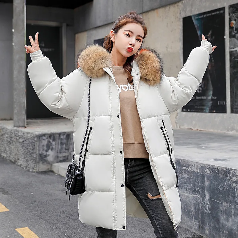 

2018 Winter Europe And America New Style Loose-Fit Mid-length Cotton-padded Clothes Women's down Jacket Cotton-padded Clothes Co