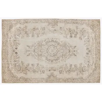 

Handmade Beige Vintage English English Area Rug 185x281 Cm-6'1''X9'3''