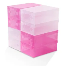 2018 nouvelle boîte à chaussures transparente nouvelle couleur boîte de rangement en plastique hommes et femmes chaussures bottes boîte à chaussures de rangement(China)