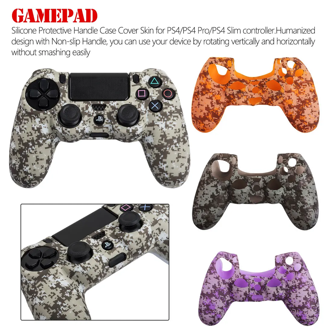 

For PS4 Controller Protection Case Data Frog Soft Silicone Gel Rubber Case Cover For PS4 Pro Slim Gamepad