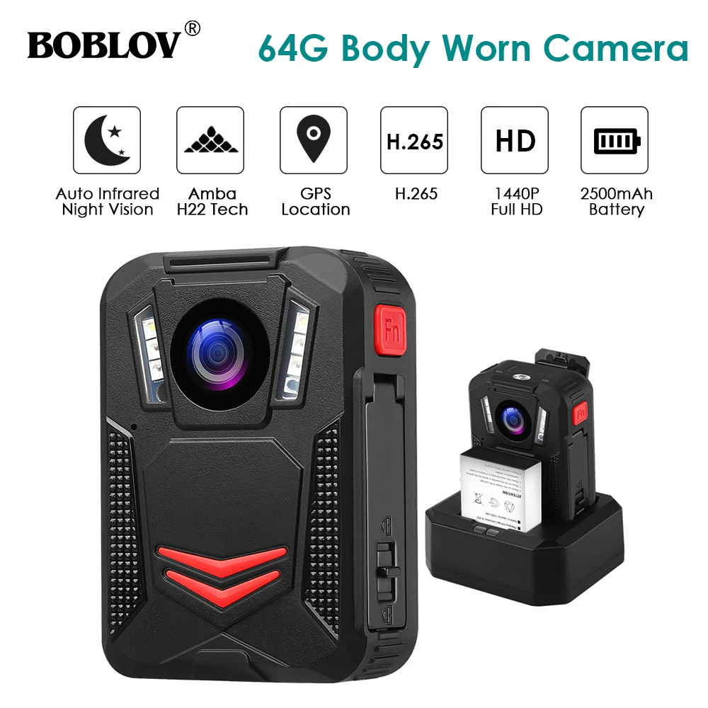 BOBLOV G2A 2K 1440P камера с корпусом, 2 батареи, камера ночного видения, gps, полицейская камера, повторная запись, мини-видеокамеры