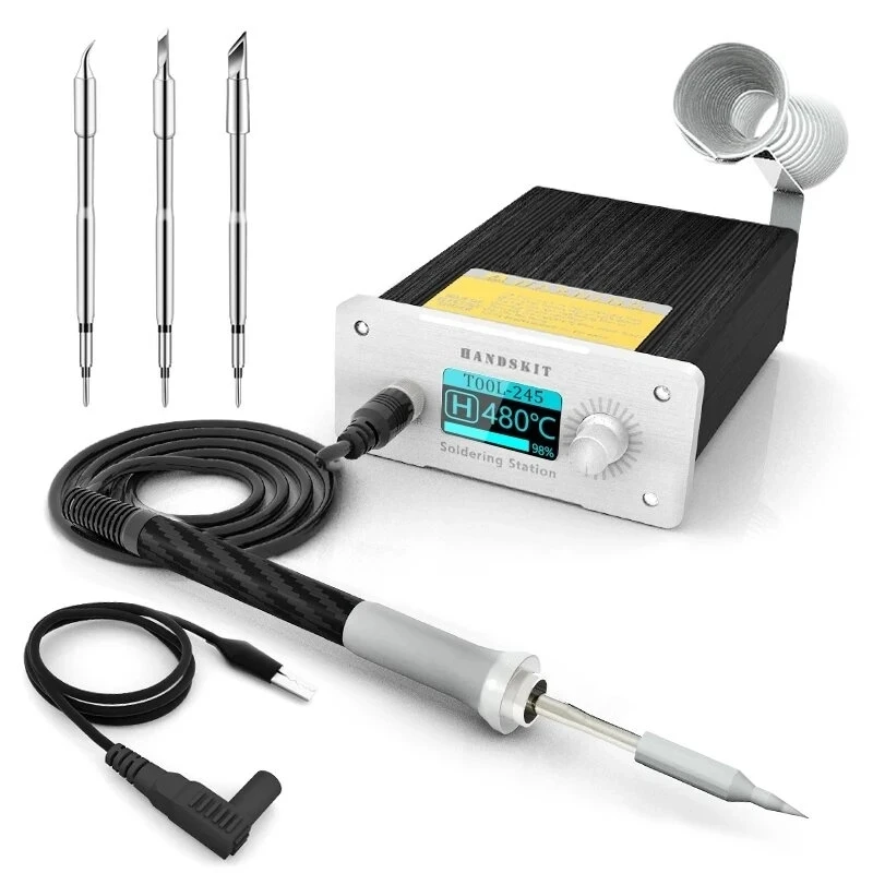 US $76.00 T245 Solder Station 25s Fast Heating Adjustable Temperature STC Digital Solder Station with 3Pcs Soldering Tips Weldin
