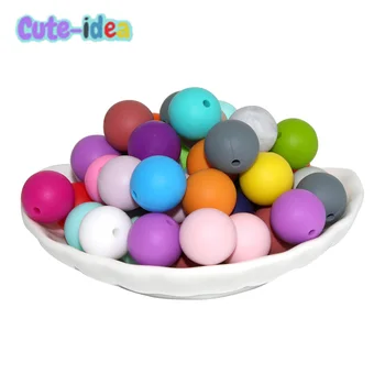 

Cute-idea 19mm 1000pcs Silicone Beads Safe Baby Teething toy Pacifier Nursing Accessory Chain Jewelry Necklace Bracelet teether