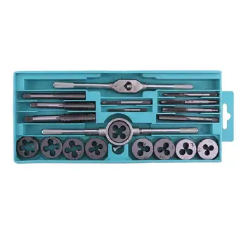 

20PCS/Set Metric Threading Tool Hand Threading Tool Steel Threading Die Tapping Tool Set(Silver)