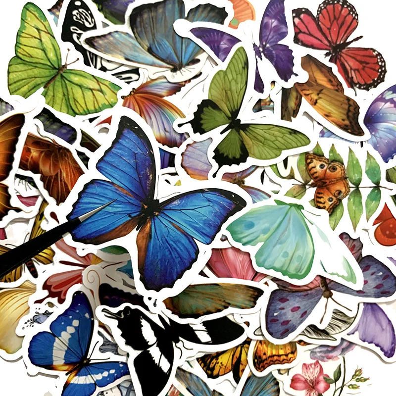 10/30/50pcs bunte Schmetterling Schatten Aufkleber für Koffer Skateboard Laptop Gepäck Kühlschrank Telefon Auto Styling DIY Aufkleber
