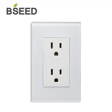 BSEED закаленное стекло панель стандарт США вертикальный дуплексный сосуд электрические розетки черный