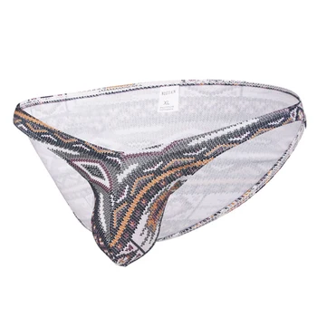 

Men's Sexy Low Rise Retro Print Pouch Briefs T-Back G-strings Underpants Ethnic Style Low Waist Sexy Briefs