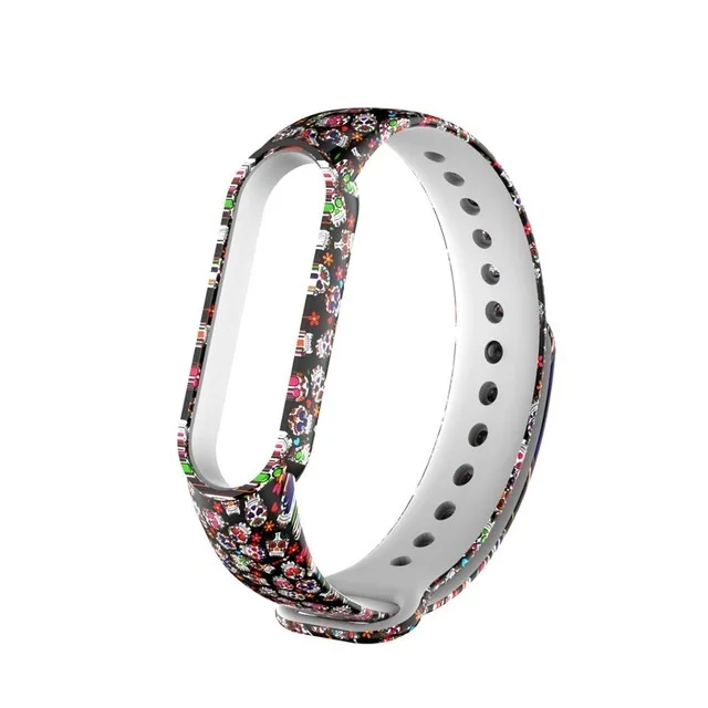 Graffiti style Strap For XiaoMi Mi Band 3 4 5 6 Silicone Wrist Strap For XiaoMi MiBand 6 sports strap for mi band 5 3 4 bracelet D40