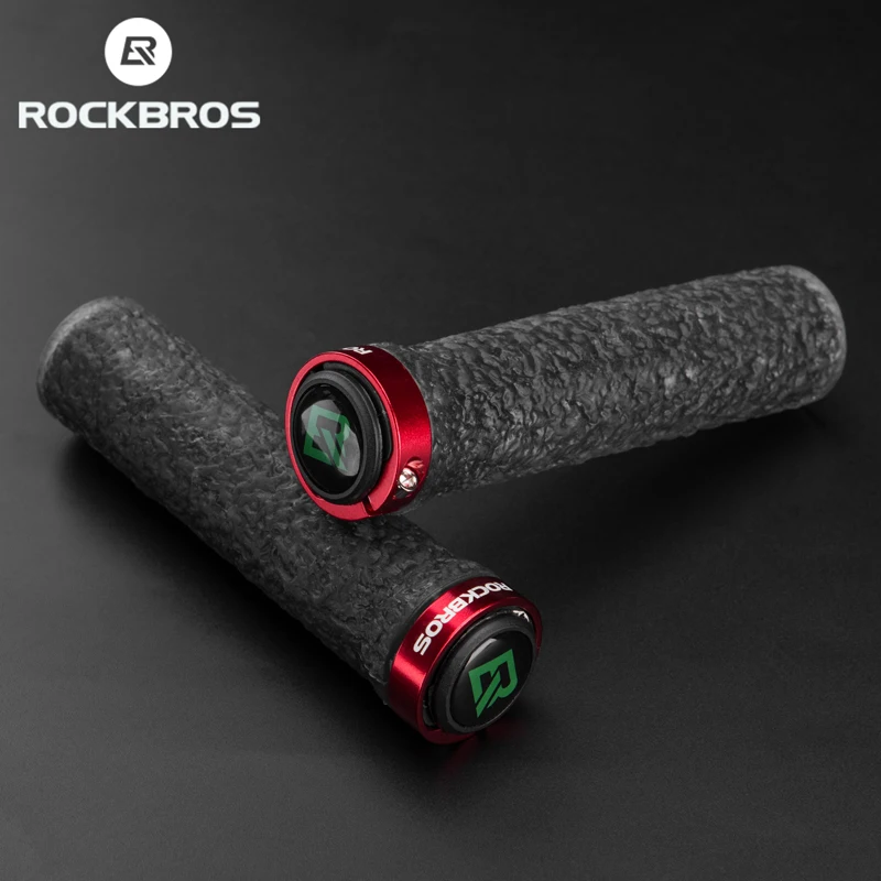 ROCKBROS2pcs1PairBicycleGripsMTBGripLockBarEndRubberAluminumAlloyBilateral