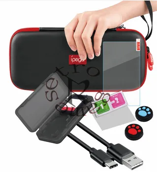 

ipega PG-SL001 for Switch Lite 9-in-1 Set Storage Bag + Card Box + Cleaning Bag + Tempered Film + Rocker Cap + Charging Cable