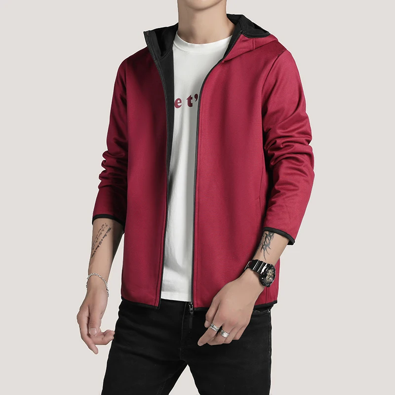 Осенние куртки мужские Модные пальто с капюшоном Весенняя Повседневная Верхняя