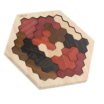 

Kuulee Funny Wooden Tangram Board Geometric Shape Puzzle Game Blocks Toy for Kids
