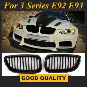 

Free Shipping: 2006-2009 for BMW E92 E93 Pre Facelift 3 Serie Coupe M3 Glanz Schwarz Front Niere Twin Flossen grill Grille