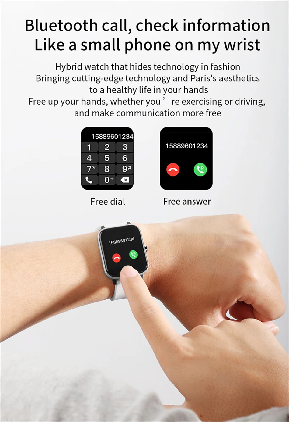 2021 New Women Bluetooth Call Smartwatch For Men HD Custom Dial Touch Screen Bluetooth Music Fitness Sports Smart Watch Ladies