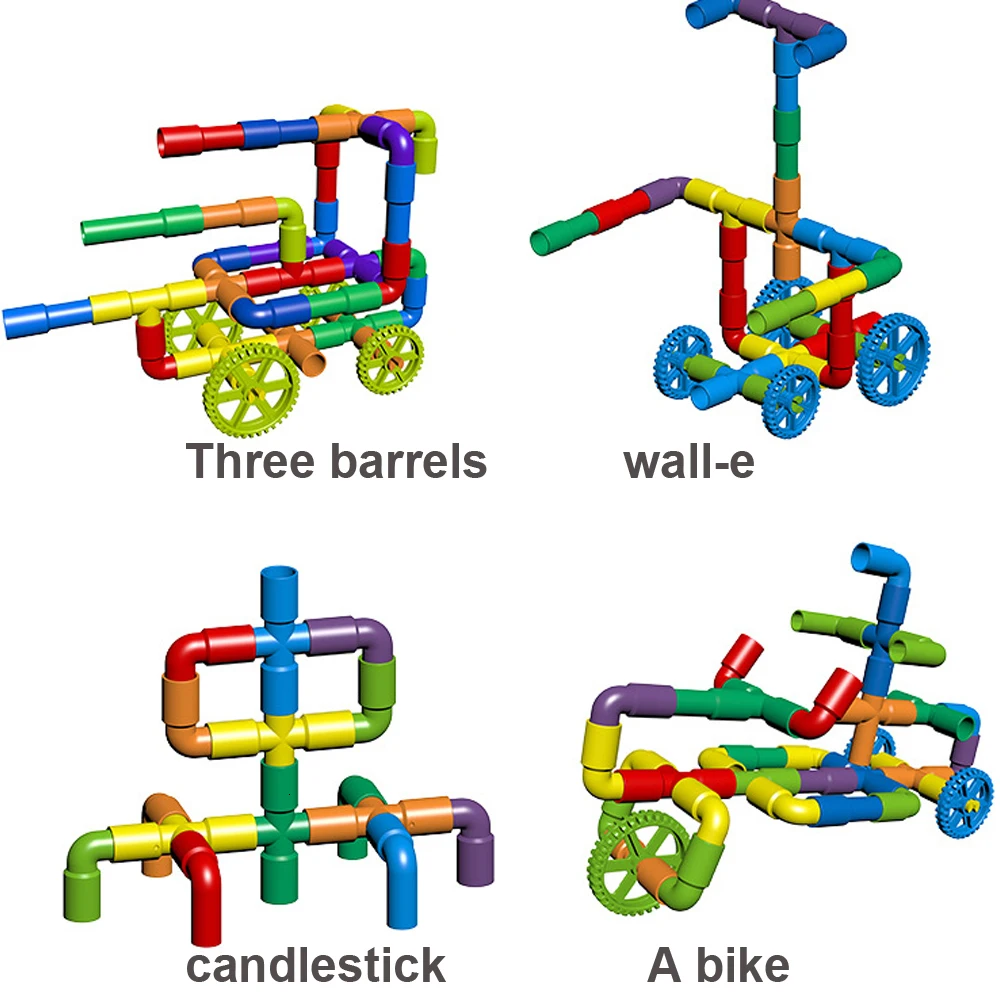 DIY строительные блоки для водопроводных труб, строительные игрушки для детей, сборка туннель из труб, блоки, игрушки для детей, подарки