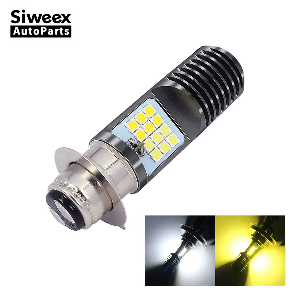 1 шт. мотоциклетная фара PX15D H4 BA20D Led 24 SMD 3030 ATV Мотоцикл Скутер лампы желтые белые
