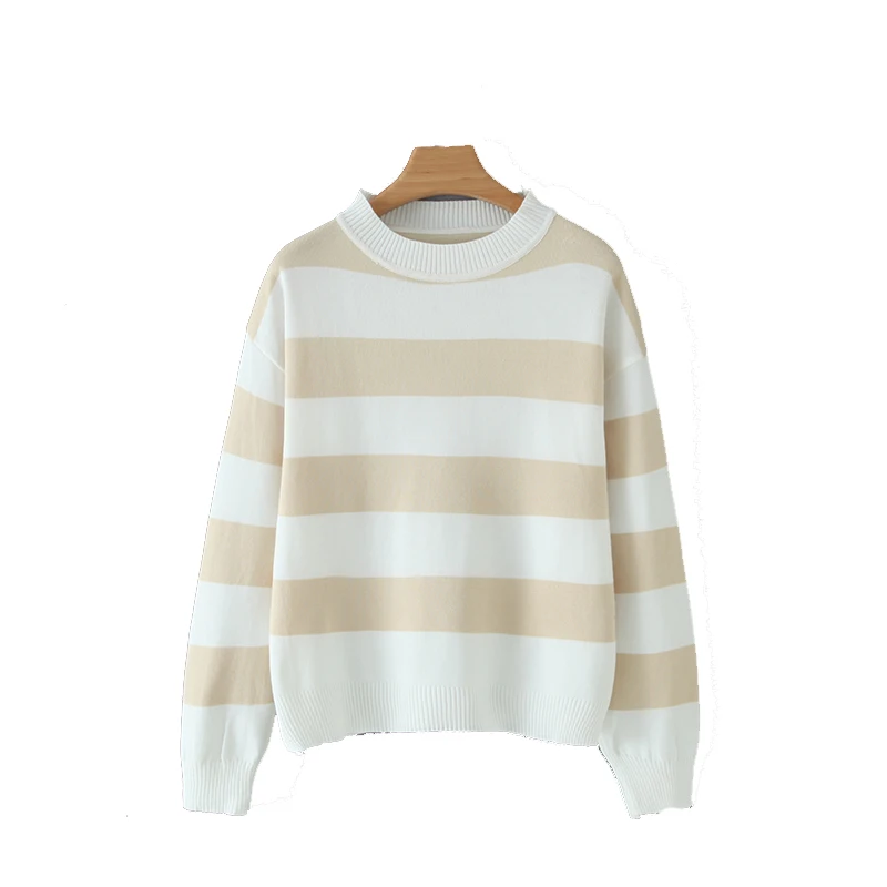 

Warm Female Striped Sweater Ladies Sweater Long Sleeve 2019 New Arrival Autumn Winter