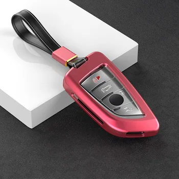 

Car Aluminium Alloy Key Holder Key Fob Cover Case Shell Chain Key Protection For BMW 3 5 Series
