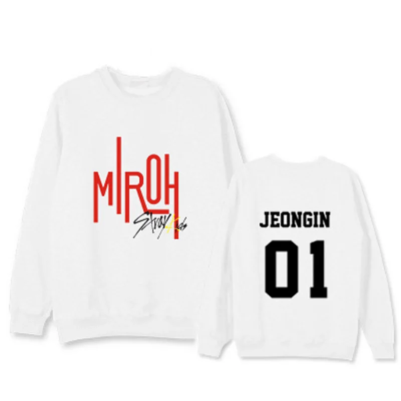 JEONGIN White Новые детские толстовки с капюшоном с надписью «MIROH Member»; цвет черный, серый, белый; сезон весна-осень; SEUNGMIN MINHO FELIX - Цвет: JEONGIN White