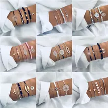 Wukalo 30 стилей микс черепаха сердце жемчуг волна любовь кристалл мрамор браслеты для женщин Бохо ювелирное изделие, браслет с кисточкой