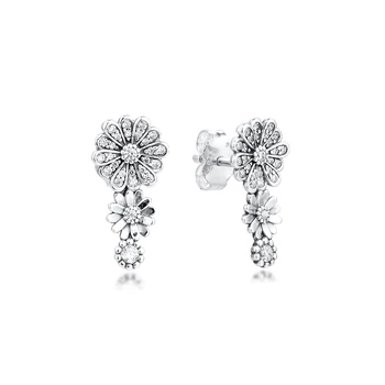 

Sparkling Daisy Flower Trio Stud Earrings 100% 925 Sterling-Silver-Jewelry Free Shipping