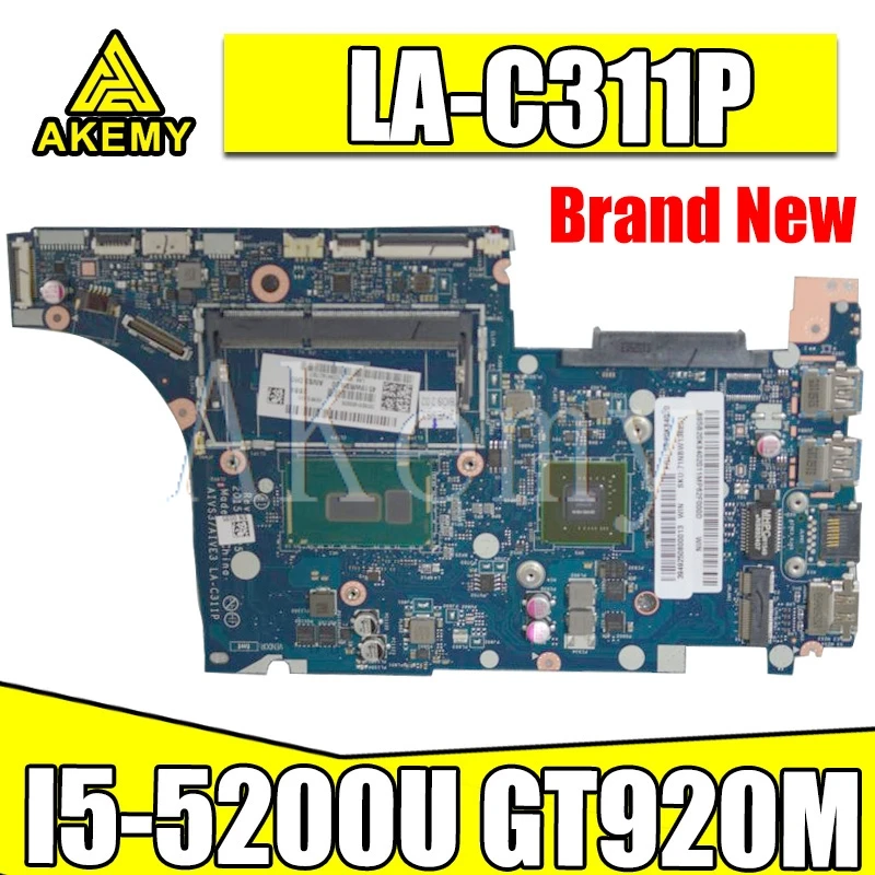 

Akemy For Lenovo LA-C311P U31-70 laptop Mainboard LA-C311P Motherboard with I5-5200U GT920M