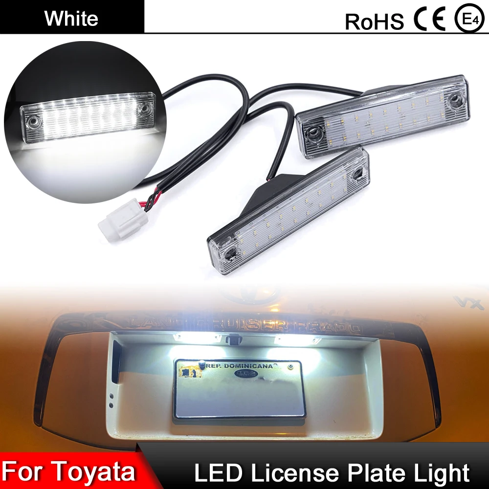 

Лампа для номерного знака, белая Светодиодный Ная, 2 шт., для Toyota Land Cruiser Prado TRJ150 GRJ15 GDJ15, Lexus GX 470