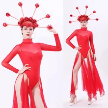 Костюмы для бара Ds, сексуальная одежда для ночного клуба, Dj, женский красный боди, певица, китайский стиль, Gogo Rave Pold, Одежда для танцев, праздничный наряд DN4677