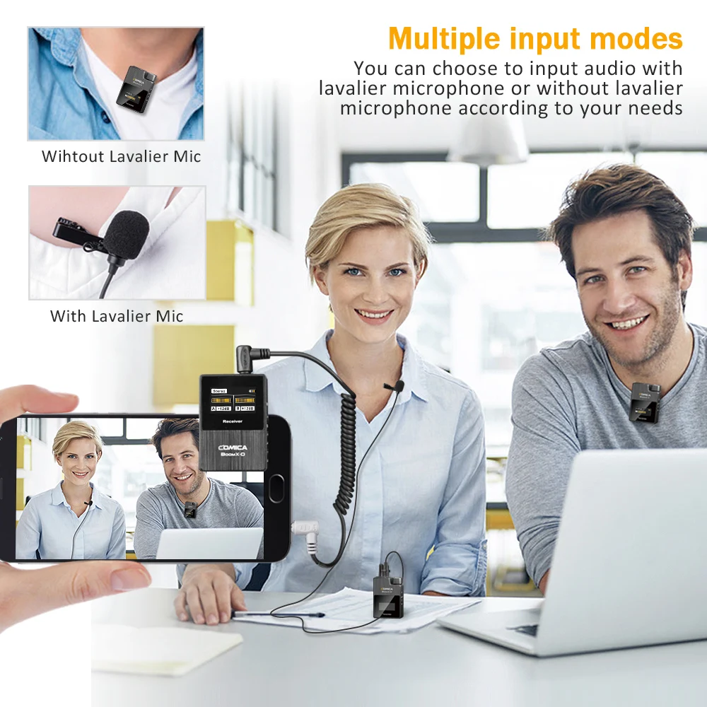 Wireless Lavalier MicrophoneComica BoomX-D2 2.4G