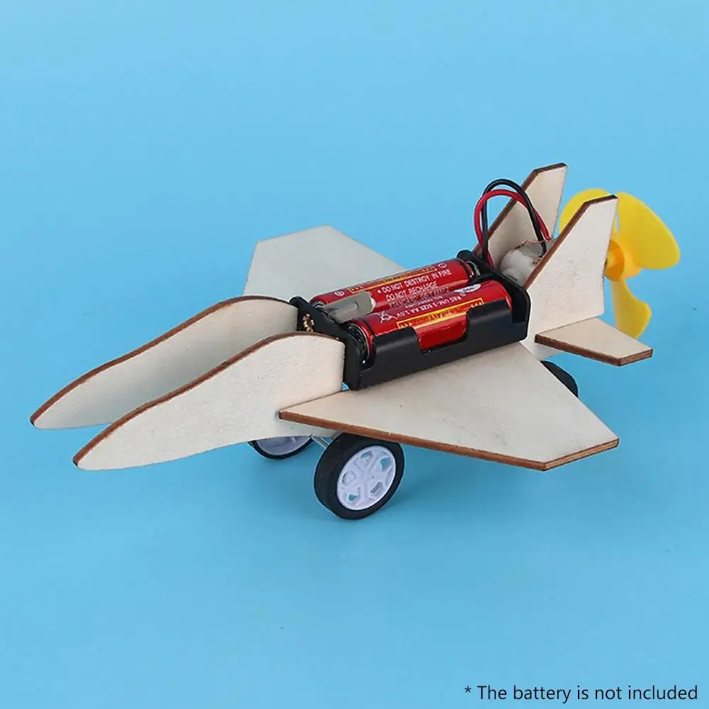 Kids Creative DIY Assembly Electric Slide Airplane Model Science