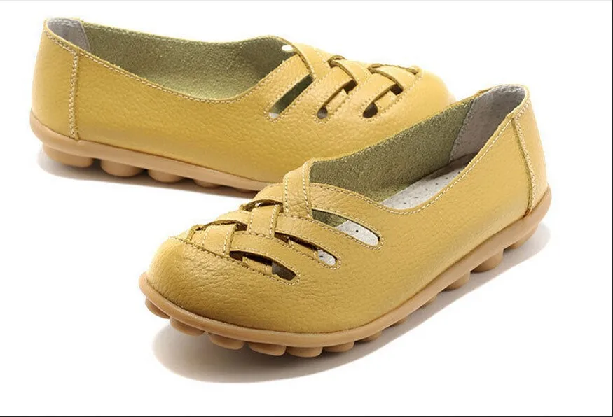 CEVABULE/сезон весна-осень; Туфли-оксфорды на полой подошве; материнская плоская обувь; сандалии на плоской подошве; обувь в горошек; дышащая женская обувь; CQY-B1199 - Цвет: Earth yellow